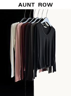 AuntRow24FW 小汤勺2.0 零压感羊毛天丝&U型领修身打底
