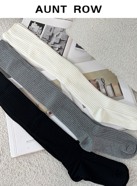 AuntRow24FW 蜜桃奶贝 棉+包纱+橡筋&抗条百搭显瘦长筒堆堆袜
