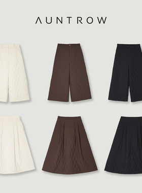 “纸上格纹” 3M科技自发热新雪丽棉 日系菱格阔腿八分裤半裙