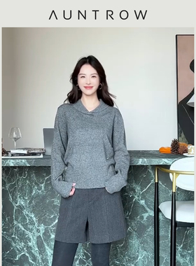 “松弛基因” 16美利奴全羊毛 老钱青果领慵懒彩色开衫套头毛衣