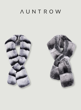 “千金裘裘” 100獭兔毛 进口皮草獭兔毛龙猫染色奢级质感围巾