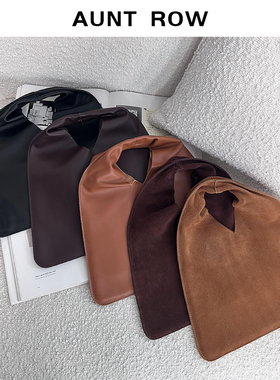 AuntRow24FW 秋岁时 意大利进口磨砂牛皮&复古质感三角云朵手提包