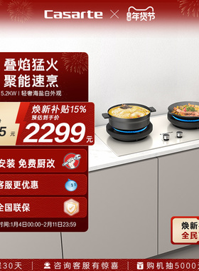 卡萨帝揽光小炫风燃气灶煤气灶家用灶台猛火灶炉灶天然气灶CDZ5U9
