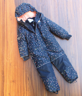 专业加厚儿童连体滑雪服男女童滑雪套装宝宝冲锋衣防水一体绒冬季