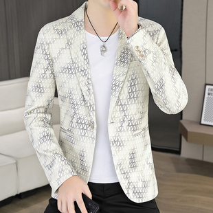 韩版 休闲西服男士 潮流个性 修身 上衣服 春秋季 单西外套小西装 新款