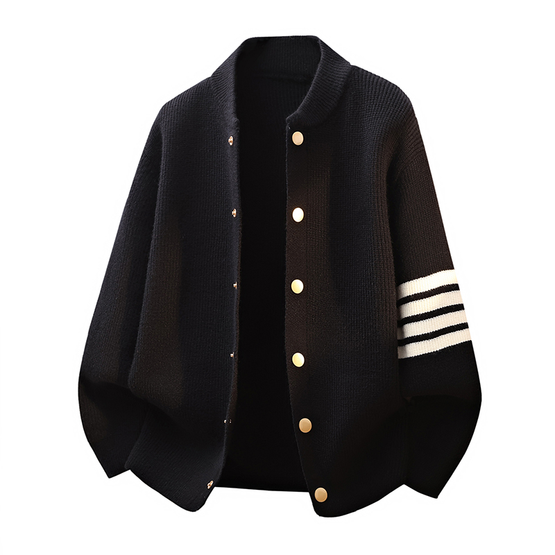 2025秋冬季新款针织衫外套男士毛衣简约百搭休闲开衫毛线衣上衣服