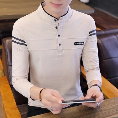 春季韩版修身潮流内搭秋衣polo衫