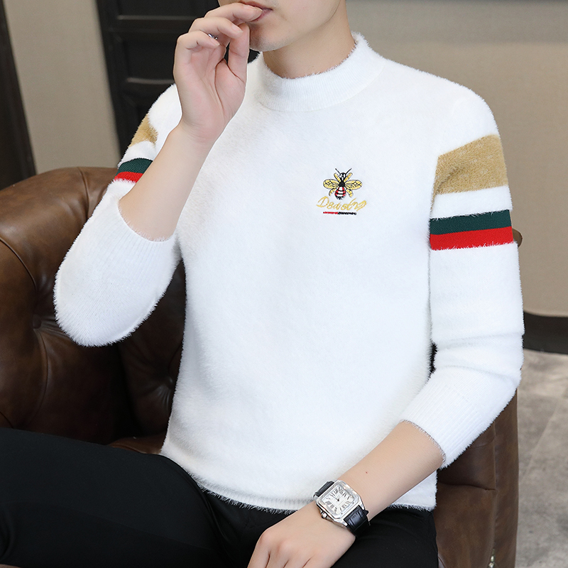 毛衣男貂绒加厚保暖中国休闲潮流