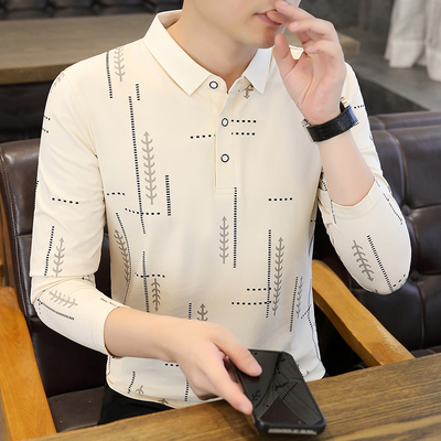 Polo衫男士秋季长袖t恤纯棉