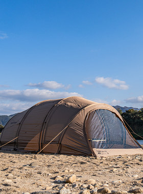 kzm隧道帐篷户外大型露营多人家庭旅游帐篷公园四季通风带窗户帐