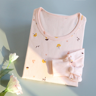 100%纯棉秋衣女上衣保暖纯棉圆领加厚内衣老式 线衣全棉棉毛衫