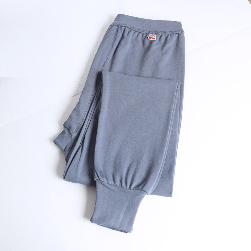 100纯棉老式男士秋裤中老年人高腰线秋冬加厚保暖衬裤全棉棉毛裤