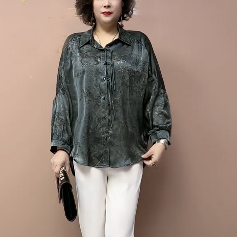衬衫防晒衣宽松遮肉流苏盘扣真丝