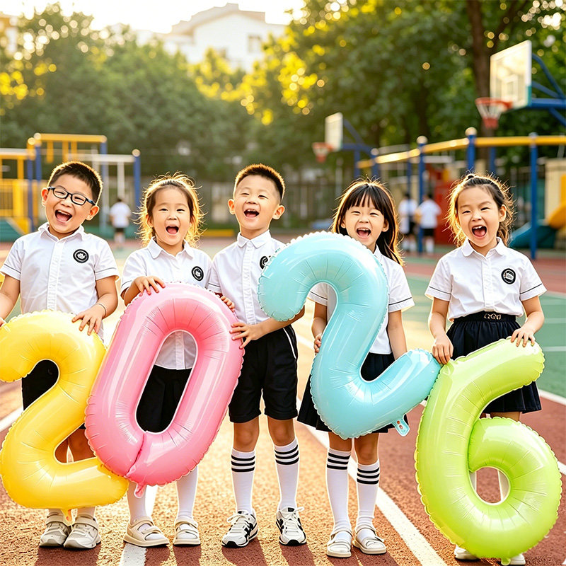 毕业快乐拍照道具2026数字气球幼儿园小学我们毕业了布置活动装饰