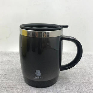 莱德斯RDYDX保温杯304不锈钢450ml男爵商务咖啡杯 黑色B45101
