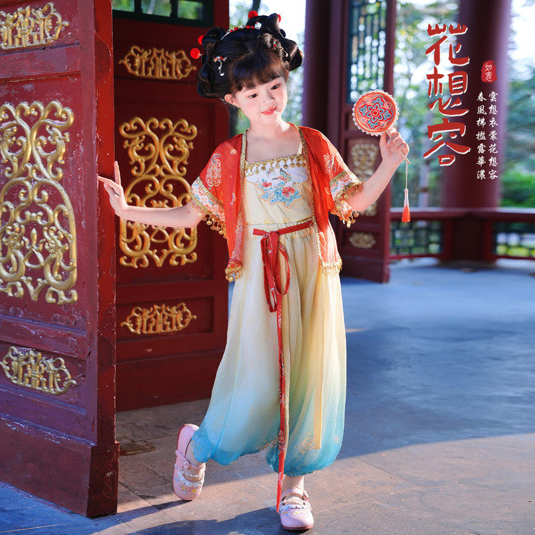 印花夏季女唐装三件套