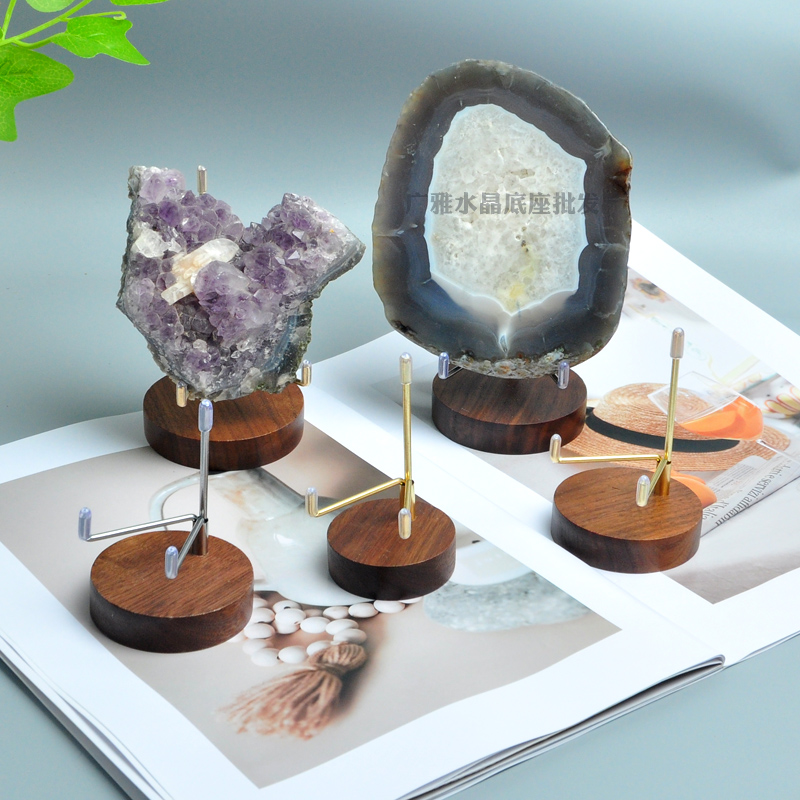 石头小摆件矿石新款支架展示架