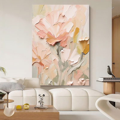 HESD.ART手绘油画《万千宠爱》奶油风厚肌理客厅装饰画玄关挂画