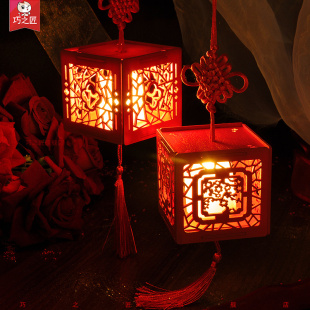 中秋灯笼diy手工古风中式 花灯宫灯小夜灯木质拼图材料包摆件礼物