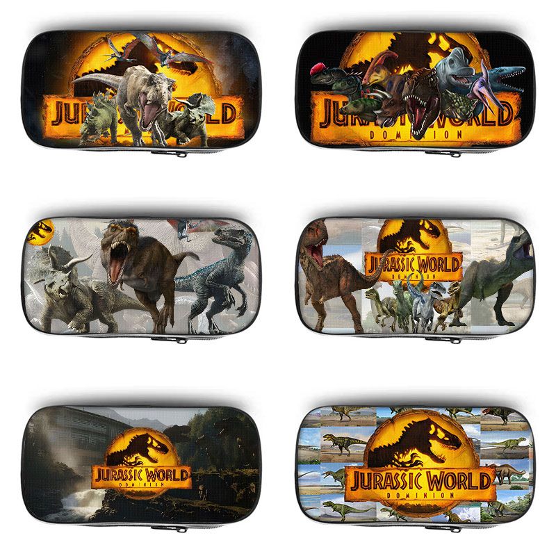 侏罗纪世界恐龙笔袋学生铅笔盒文具袋初中生文具盒男孩男生大容量