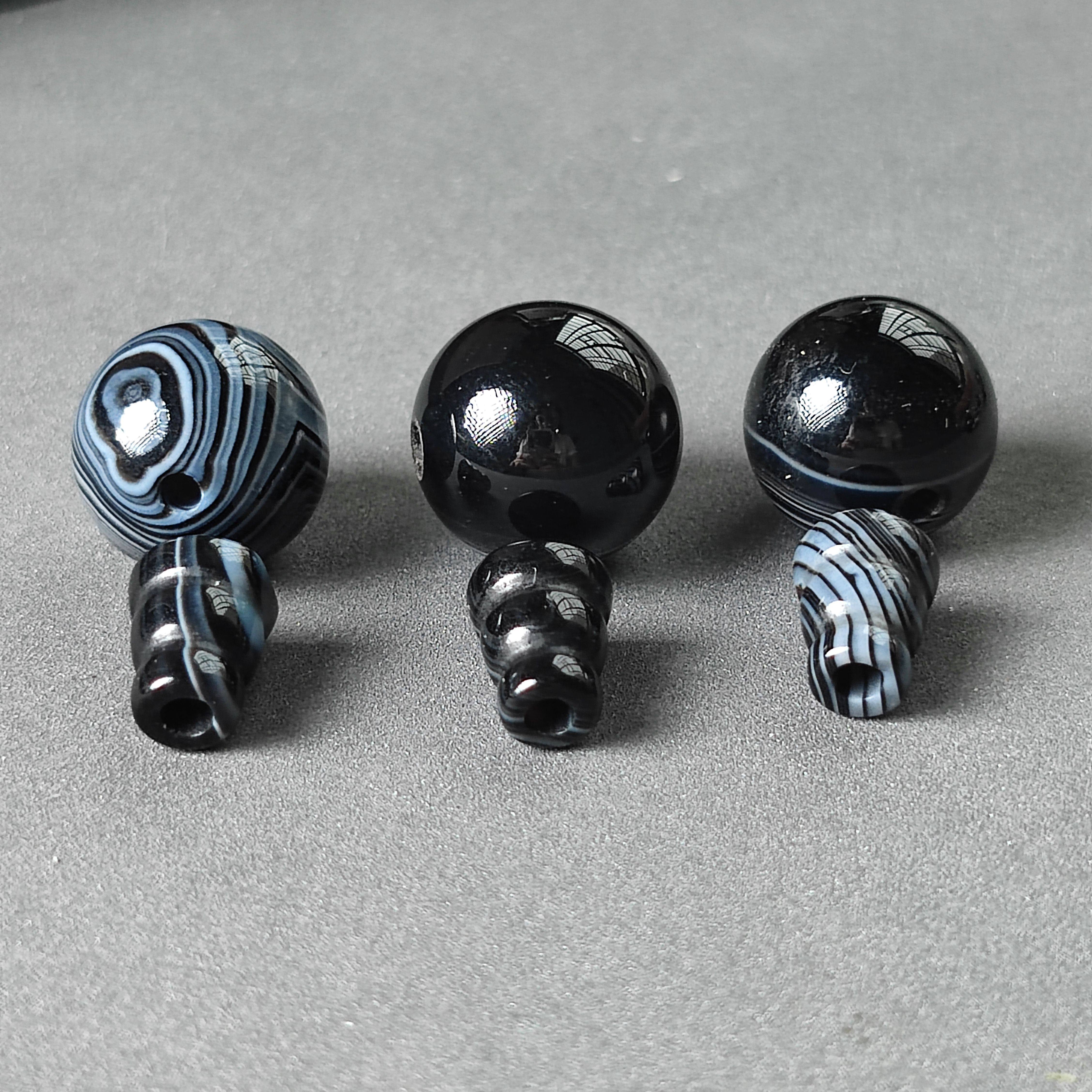 天然一线药师缠丝玛瑙圆珠三通散珠文玩星月菩提手串配饰