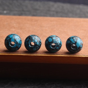 大孔散珠文玩串珠平替绿松石大孔道顶珠腰珠隔片隔珠绳束粗绳散珠