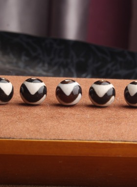 天然玛瑙藏传天珠散珠藏式黑白虎牙线珠配饰线珠天珠多宝配件手工