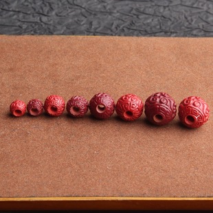 朱砂大孔珠回纹珠高含量帝王砂散珠子diy手链线束背云大孔道配饰