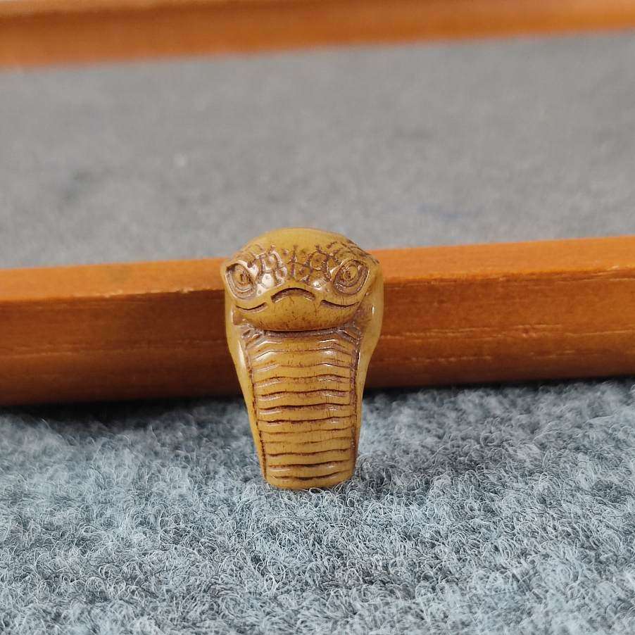 牛骨雕刻蛇头三通文玩配饰108颗佛珠念珠三通配件