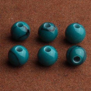 平替绿松石大孔道顶珠腰珠隔片隔珠diy手链编织文玩配饰配珠散珠