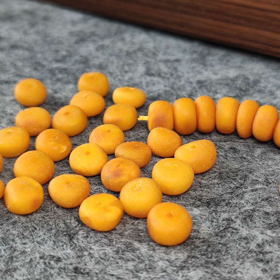 天然原矿蜜蜡饼子散珠子diy手链项链文玩佛珠手串配饰隔珠配件
