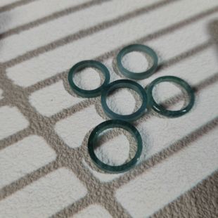 天然蓝水翡翠跑环戒圈女款细条素圈指环尾串珠配饰手串diy项链