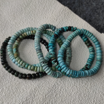 天然原矿绿松石手链手串高瓷无优化隔片手链男女款文玩diy配饰串