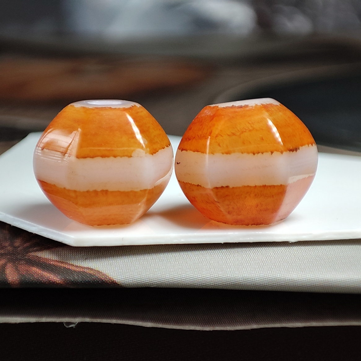 台湾红肉一线药师天珠散珠配珠西藏玛瑙手串手链串隔珠腰珠顶珠