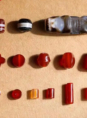 天然红玛瑙散珠配饰管珠铃铛水滴背云弟子珠配饰diy