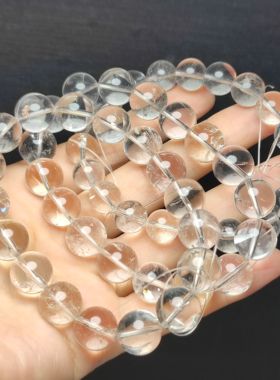 天然白水晶手链女款时尚简约单圈手串饰品礼物送女友闺蜜