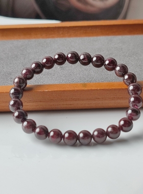 天然石榴石手链女款单圈简约风格饰品礼物送女友闺蜜生日礼物