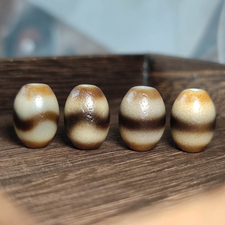 藏式包浆风化老玛瑙虎牙天珠散珠配珠玛瑙手链隔珠腰珠文玩配饰