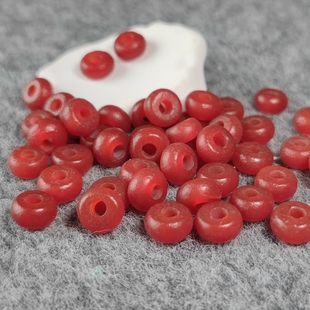 西亚古珠玛瑙珠风化包浆隔片隔珠垫片大孔道隔珠手串DIY散珠配饰