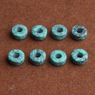 大孔道散珠隔片菱镁矿平替绿松石隔珠diy配饰文玩串珠老型配饰