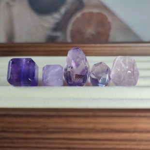 天然紫水晶方糖通孔配饰半成品diy手工编织手链项链饰品配件