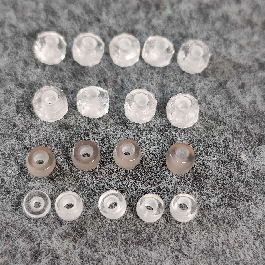 天然白水晶大孔道刻面桶珠老型垫片散珠diy手链项链配件玛瑙配饰