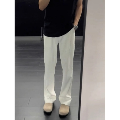 cleanfit白色直筒西裤男夏薄款