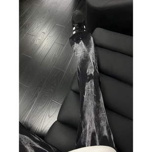 高街扎染牛仔裤 直筒微喇裤 男款 子vibe修身 秋春潮牌痞帅炸街裤 美式