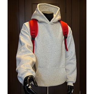 白花灰色美式420g重磅硬挺boxy短宽连帽卫衣男款秋冬cleanfit外套