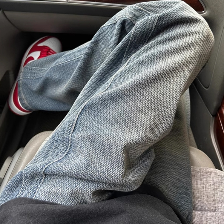 复古星空纹牛仔裤男秋季