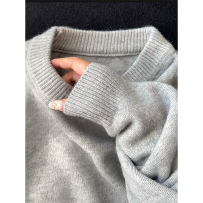 灰色圆领毛衣男秋冬内搭针织衫