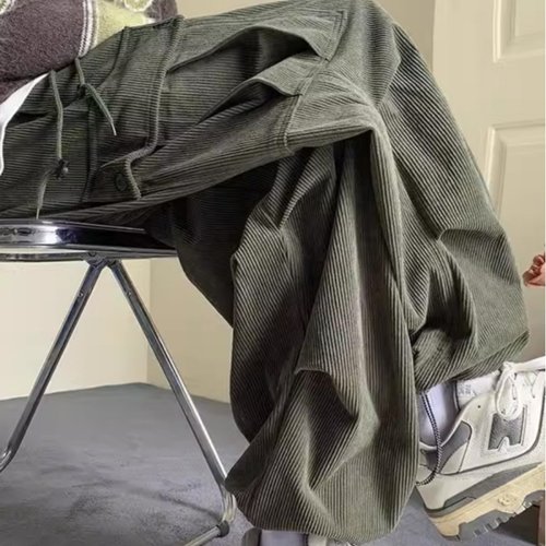 弹力灯芯绒工装裤男款春季