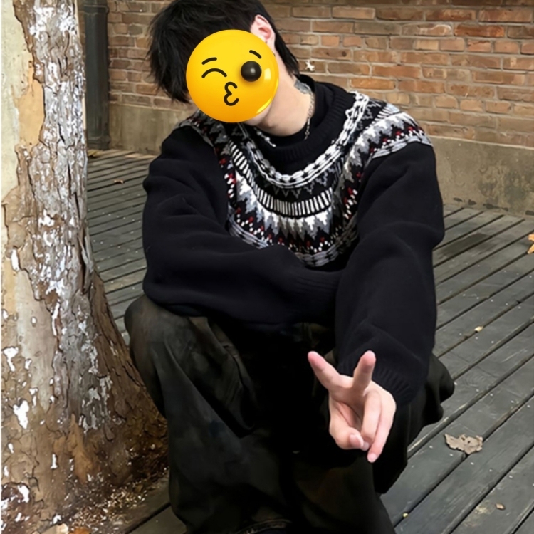 费尔岛提花毛衣男款2025秋冬季