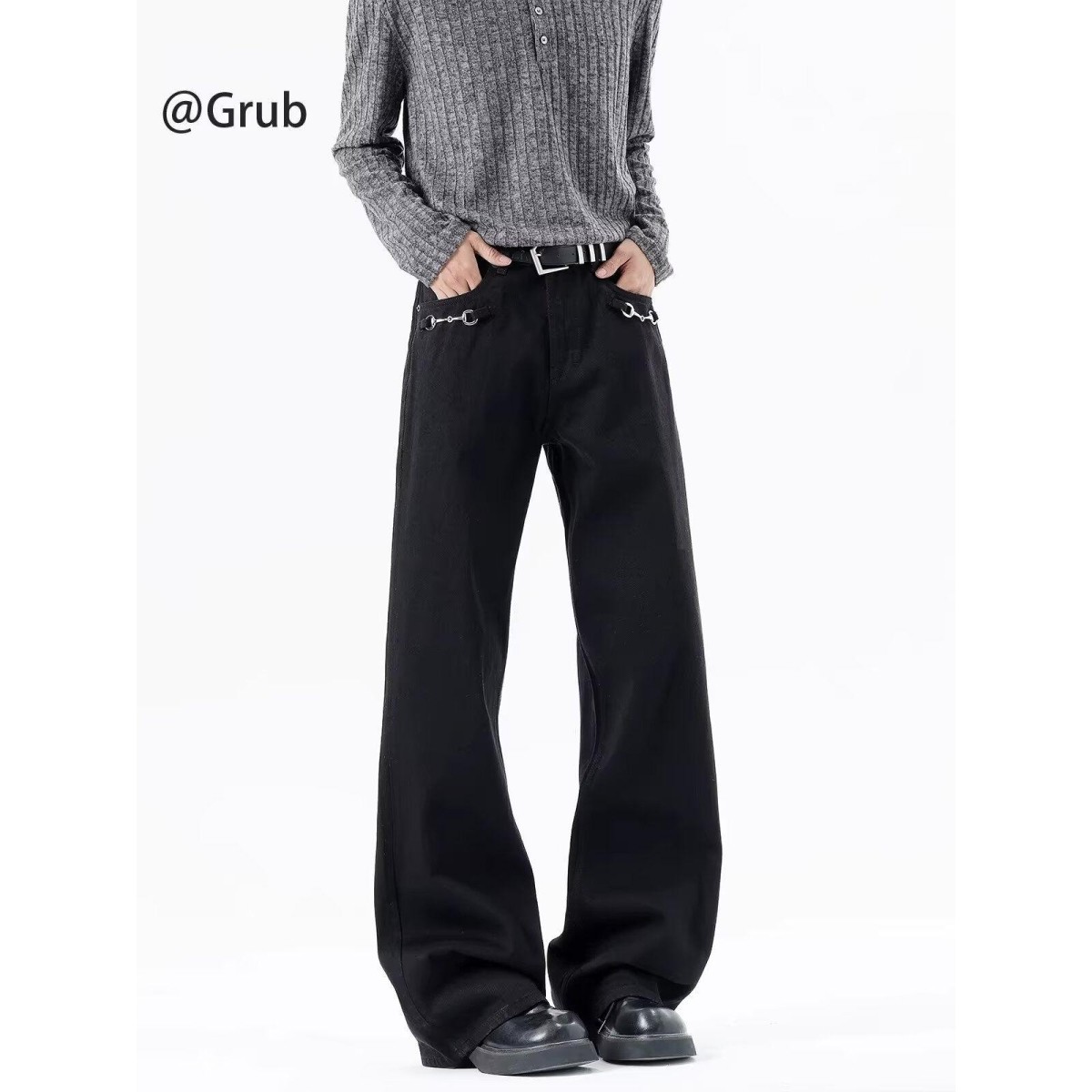 美式高街微喇弯刀牛仔裤男春季新款潮牌百搭直筒显瘦休闲拖地长裤,男装,牛仔裤,淘宝优惠券,粉丝福利购,淘宝优惠卷